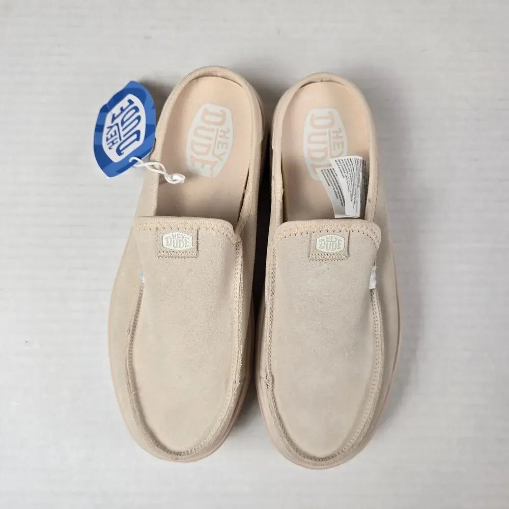 Hey Dude Austin Lift Classic Slip-On Mules Womens Size 8 Blush Platform Shoes